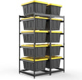 FERO 27 Gallon Tote Storage Rack, Heavy-Duty Storage Bin Rack Organizer, 5-Tier Standing Storage Bin Shelves, 250 lb Capacity, Maximize Space for Garage, Warehouse, Utility(Totes Not Included) by FERO