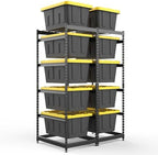 FERO 27 Gallon Tote Storage Rack, Heavy-Duty Storage Bin Rack Organizer, 5-Tier Standing Storage Bin Shelves, 250 lb Capacity, Maximize Space for Garage, Warehouse, Utility(Totes Not Included) by FERO