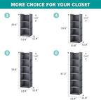YOUDENOVA Hanging Closet Organizer and Storage for Clothes, 3-Shelf, Grey | Locker/RV/Camper Organizer, Side Pocket, Hanging Shelves for Small Closet, Dorm Room Essentials for Guys, Breathable Fabric - Image 3