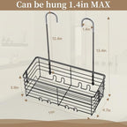 DELLAN Hanging Shower Rack, Shower Organizer Hanging for Bathroom, Black - Image 4