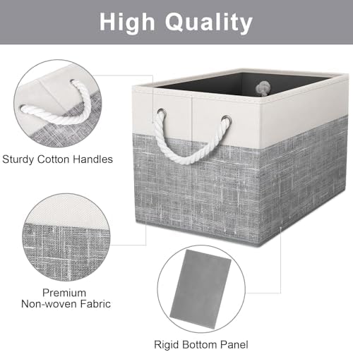 Fab totes Storage Bins Foldable Storage Baskets with Rope Handles - Image 2