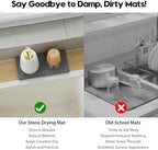 3 Pack Diatomite Stone Sink Tray, Water Absorbing Mat for Kitchen & Bathroom Counter, Quick Dry Soap Dish Makeup Vanity Caddy,Sponge Holder Organizer, Dark Gray 1pc of 8"x 3.8" and 2pcs of 3.8"x 3.8" - Image 4