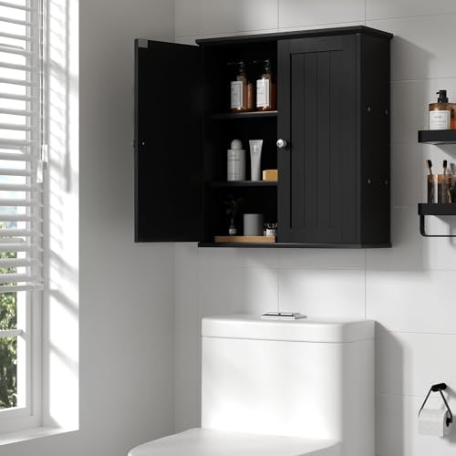 Shintenchi Bathroom Wall Medicine Cabinet, Over The Toilet Storage, Black - Image 7