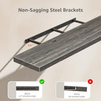 QEEIG Floating Shelves for Wall 47.2" Extra Long - Wall Mounted Shelf Bathroom Kitchen Living Room Bedroom Farmhouse Home Decor Display Bookshelf Large 47.2 x 9.3 inch Set of 2, Grey (008-120GY) - Image 4