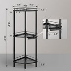 ELYKEN Corner Shower Caddy Standing, 3 Tier Metal Shower Organizer, Black - Image 2