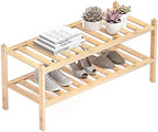 Dranixly Shoe Rack, 2-Tier Bamboo Stackable Shelf Storage Organizer, Stand for Closet, Entryway, Hallway, Bathroom and Living Room（Natural） by Dranixly