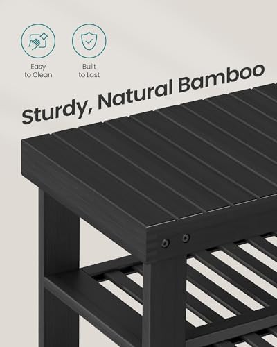 SONGMICS Shoe Rack Bench, 4 Tier Bamboo, 11.3 x 35.2 x 20.5 Inches - Image 6