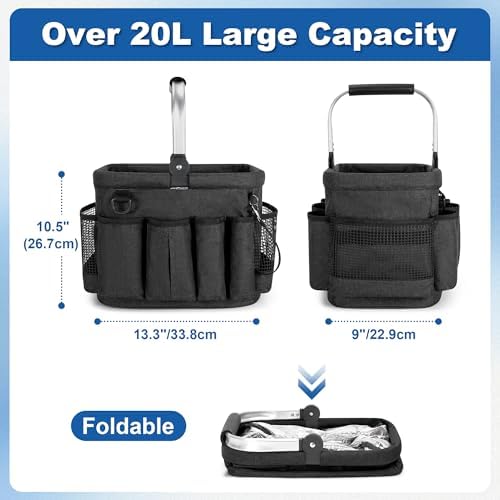 PGmoon Cleaning Caddy Organizer with Handle,Black - Image 4