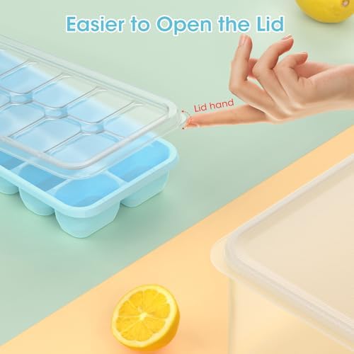 DOQAUS Ice Cube Tray with Lid and Bin,4 Pack Ice Cube Trays for Freezer - Image 6