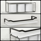 WOPITUES Bathroom Shelves Over Toilet with Protective Metal Guardrail - Image 4