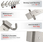 Coat Rack Wall Mount – Brushed Nickel 24 Inch Stainless Steel Hook Rail with 8 Heavy Duty Double Coat Hooks – Wall Mounted Coat Hanger for Entryway, Bathroom, Bedroom, Towel, Hat Organizer - 2 Pack - Image 4