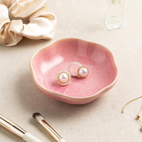 Ceramic Jewelry Tray, Ring Holder Floral Trinket Bowl for Women by Unknown
