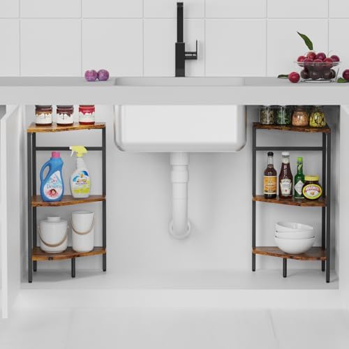 CADUKE Pedestal Sink Storage, 2 Pack Bathroom Under Vanity Storage Shelf - Image 4