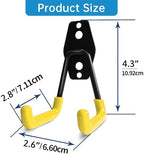 GeeWatom 2 Pack Garage Storage Utility Hooks，Garage Garden Tool Organizer，Steel Wall Mount Hooks, Garden Small U Hooks (Yellow) - Image 2