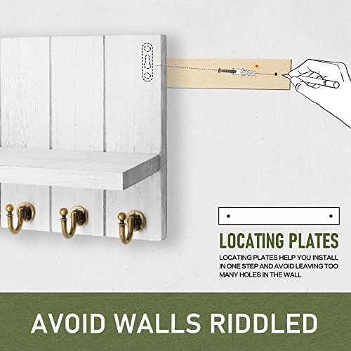 Rebee Vision Key Holder Wall Mount with 7 Hooks for Home Decor, White - Image 4