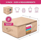 Cedar Clothes Storage Bag Organizer, Protects From Moths, Set of 2, Beige | Protects from Moths, Moisture, Dirt & Dust, Underbed Storage Bags for Clothes, Cashmere Sweaters, Bedding & More - Image 3