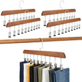 4-Pack Pants Hangers with Clips – 10 Clips Each, Space Saving Closet Organizer Hanger for Leggings, Jeans, Hats, Shorts, Belts, Scarves – Closet Organizer (4, Brown) by Unknown