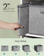 SONGMICS Shoe Organizer for Closet, 2 Pack Fabric Bins, Fits up to 32 Pairs | Shoe Storage Box with Clear Lid, Storage Compartments with Reinforced Handles, Dove Gray, TINA Collection ULSP602G01 - Image 6