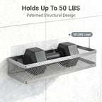 PUSDON 5-in-1 16.5" Extra Long Slim Wall Mount Wrapped Mesh Kitchen Organizer & Shower Caddy Kit, with Paper Towel Holder, Utensil Holder, Soap Dish, Holds 50LBS - Silver Gray, Netting - Image 4