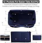 OMYSTYLE Purse Organizer Insert, Felt Tote Bag Organizer Insert with 5 Sizes, Handbag Dividers for Inside Purse, Compatible with Longchamp, Neverful, Speedy and More - Image 3