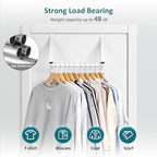 Optish Foldable Over The Door Hanger - Space-Saving Drying Rack for Coats & Clothing, Small Clothes Organizer, White - Image 3