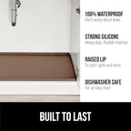 GORILLA GRIP Waterproof Silicone Under Sink Mat, Stay in Place 34x22 Coffee - Image 2