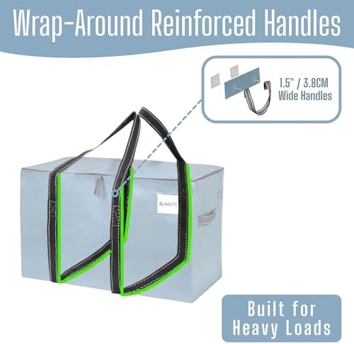 VENO 4 Pack Heavy Duty Moving Bags, Extra Large Storage Bags with Reinforced Handles & Strong Zippers, Foldable & Reusable Moving Box Alternative for Clothes & Dorm Storage - Image 2