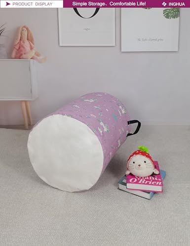 Unicorn Laundry Hamper Large Canvas Fabric Storage Basket - Image 5