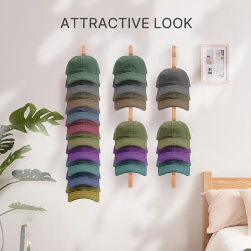 2 Pack Beech Wood Hat Rack for Wall – 10 Hooks Baseball Cap Organizer | Vertical Hats Hooks & Display Holder Storage for Entryway, Bedroom | Durable Wall-Mounted Hat Hanger | Ideal Gift - Image 5