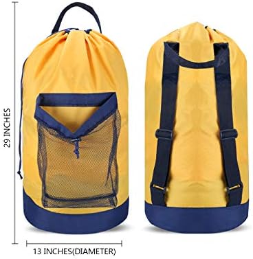 Dalykate Backpack Laundry Bag, Laundry Backpack with Shoulder Straps and Mesh Pocket Durable Nylon Clothes Hamper Bag with Drawstring Closure for College, Travel, Laundromat, Apartment - Image 2