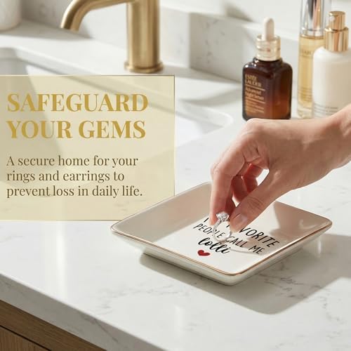 Lolli Gifts Jewelry Dish Tray, Best Grandma Mother's Day Birthday Gifts from Grandkids Ceramic Jewelry Tray for Rings Earring Bracelet Necklace, Grandmother Gift Trinket Dish for Women - Image 3