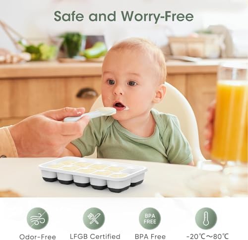 DOQAUS Ice Cube Tray with Lid and Bin,4 Pack Ice Cube Trays for Freezer - Image 3
