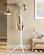 VASAGLE Solid Wood Coat Rack, Free Standing, Tree-Shaped, with 8 Hooks - Image 2