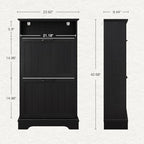 24" W Hidden Shoe Storage Cabinet with 2 Flip Drawers & Open Storage - Image 2