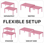 Simple Houseware Expandable Stackable Kitchen Counter Shelf Organizer, Pink, Metal Top, 11.25 in L x 7.9 in W x 5.4 in H - Image 6