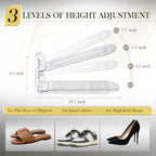 Shoe Slots Organizer 12 Pack - Shoe Stacker,3 Levels Adjustable,Space Savers 50%,Double Layer Holders for Closet (Transparent),Organizador de Zapatos - Image 2