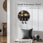 Nekon Key Holder for Wall, 9.8 Inch Round Wall Decor, Black - Image 5