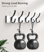 Optish Coat Rack Wall Mount, 16.5 Inches Wood Coat Hooks Wall Mount, Wall Coat Rack with 5 Hooks, Hat Rack Wall Hooks for Hanging Coat, Bag, Towel (2Pack, White) - Image 2