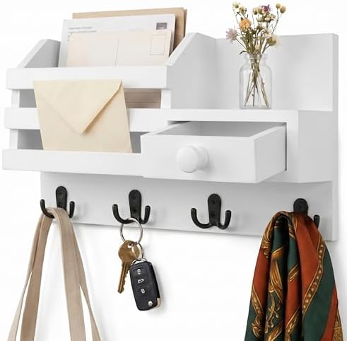 Key Shelf Mail Holder White by Unknown