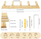 Coat Rack Wall Mount-5 Hooks, Wood Hook Rail for Towel Coat Hat Purse Bag Jacket, Towel Racks for Entryway Bathroom Kitchen Organizer Essential - Image 2