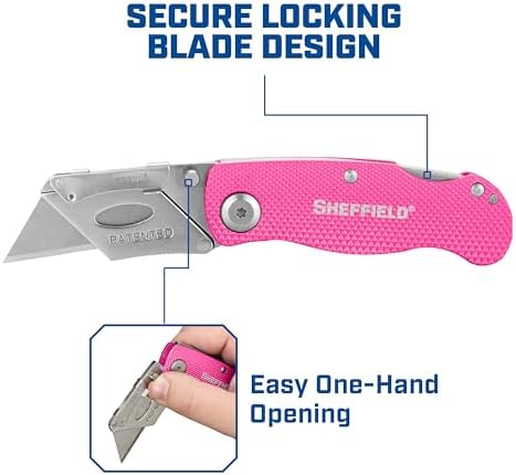 Sheffield Lock Back Utility Knife 3 Pack with 10 Utility Knife Blades - Image 5