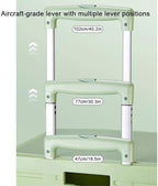 Foldable Rolling Wagon Cart with Table, Portable Utility Trolley(White) - Image 3