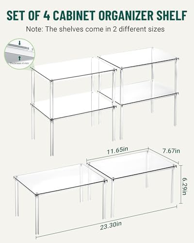 Acrylic Cabinet Organizer Set of 4, Stackable Spice Rack for Kitchen - Image 4