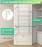 Mefirt Over The Door Pantry Organizer, Wall Mount Spice Rack 6-Tier White - Image 2