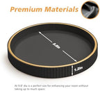 SANZIE Leather Tray Desktop Storage Organizer, Round Valet Tray, Black - Image 4