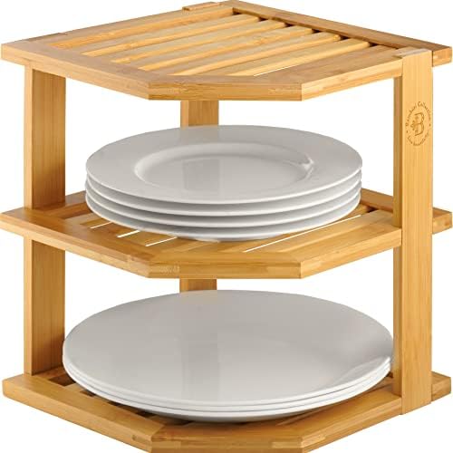 Bambüsi Kitchen Cabinet Organizer 3-Tier Corner Shelf Storage Rack, Bamboo by Bamb%C3%BCsi