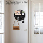 10.2" Key Holder Wall Mount with Shelf & Mail Organizer, 8 Hooks Black - Image 5