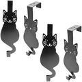 Evelots Over the Door Cat Hooks - 4 Pack - Strong Metal Kitty Decoration - Perfect for Coats, Handbags, Hats, Towels, Wreath Hanger Etc. - Hold up to 20 Pounds - Easy to Install - Rust Free by Evelots
