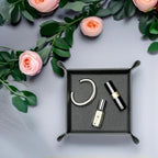 UnionBasic Small Valet Tray, Jewelry Tray for Rings Watches Earrings, Entryway Catchall Caddy for Coins Keys Change, Nightstand Bedside Valet Holder, Trays for Electronic Gadgets, Barry Grey - Image 4