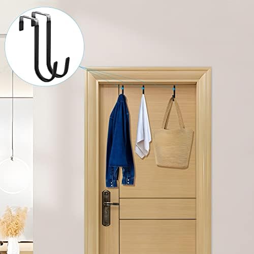 FYY Over the Door Hooks, Single-Hanger 4 Pack, Fits Doors 1 3/8" Black - Image 6